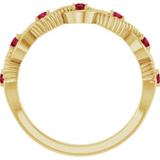 14K Yellow Lab-Grown Ruby Stackable Ring