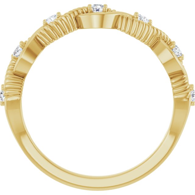 14K Yellow Natural White Sapphire Stackable Ring