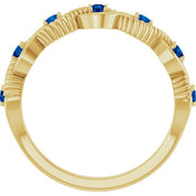 14K Yellow Lab-Grown Blue Sapphire Stackable Ring