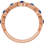 14K Rose Lab-Grown Blue Sapphire Stackable Ring