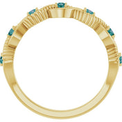 14K Yellow Lab-Grown Alexandrite Stackable Ring