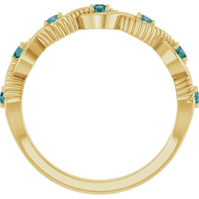 14K Yellow Lab-Grown Alexandrite Stackable Ring
