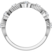 Sterling Silver Natural White Sapphire Stackable Ring