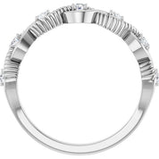 Sterling Silver Natural White Sapphire Stackable Ring