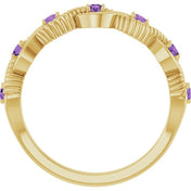 14K Yellow Natural Amethyst Stackable Ring