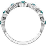 14K White Lab-Grown Alexandrite Stackable Ring