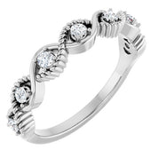 Sterling Silver Natural White Sapphire Stackable Ring