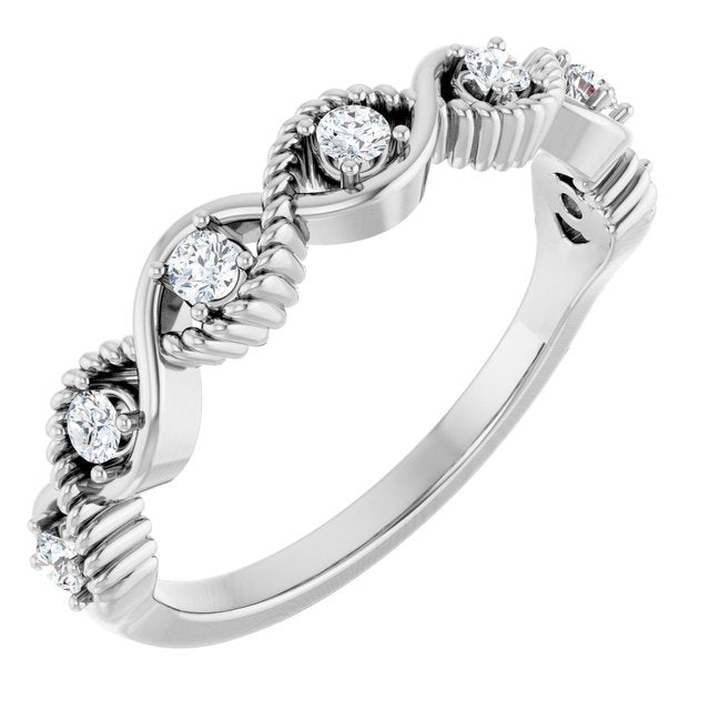 Sterling Silver Natural White Sapphire Stackable Ring