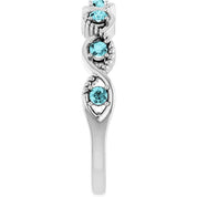 Sterling Silver Natural Blue Zircon Stackable Ring