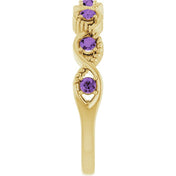 14K Yellow Natural Amethyst Stackable Ring