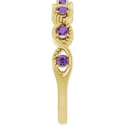 14K Yellow Natural Amethyst Stackable Ring