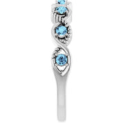 Platinum Natural Aquamarine Stackable Ring