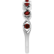 14K White Natural Mozambique Garnet Stackable Ring