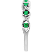 Sterling Silver Lab-Grown Emerald Stackable Ring