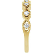 14K Yellow Natural White Sapphire Stackable Ring