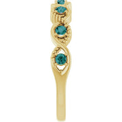 14K Yellow Natural Alexandrite Stackable Ring