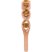 14K Rose Natural Citrine Stackable Ring