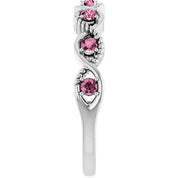 Sterling Silver Natural Pink Tourmaline Stackable Ring