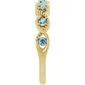 14K Yellow Natural Aquamarine Stackable Ring