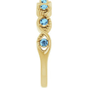 14K Yellow Natural Aquamarine Stackable Ring