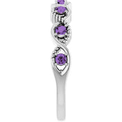 Platinum Natural Amethyst Stackable Ring