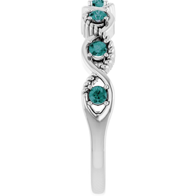 Sterling Silver Lab-Grown Alexandrite Stackable Ring