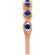 14K Rose Lab-Grown Blue Sapphire Stackable Ring