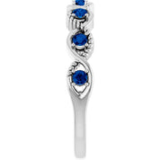 Sterling Silver Lab-Grown Blue Sapphire Stackable Ring