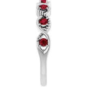 14K White Natural Ruby Stackable Ring