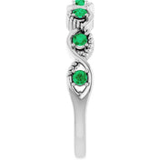 14K White Lab-Grown Emerald Stackable Ring