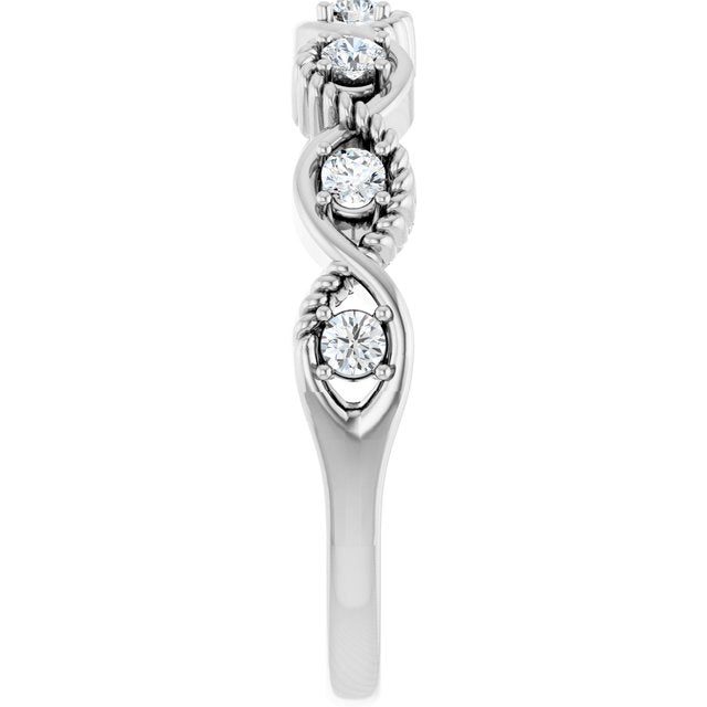Sterling Silver Natural White Sapphire Stackable Ring