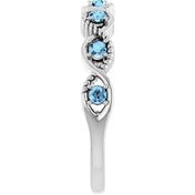 14K White Natural Aquamarine Stackable Ring