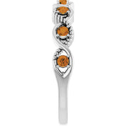 Sterling Silver Natural Citrine Stackable Ring