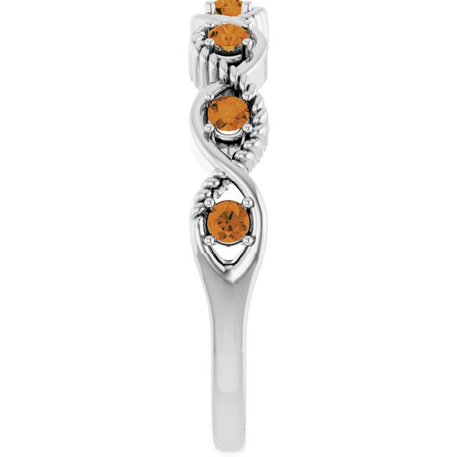 Sterling Silver Natural Citrine Stackable Ring