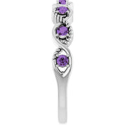 Sterling Silver Natural Amethyst Stackable Ring