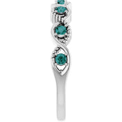 14K White Natural Alexandrite Stackable Ring