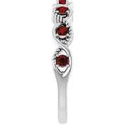 Sterling Silver Natural Mozambique Garnet Stackable Ring