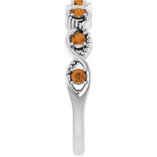 Platinum Natural Citrine Stackable Ring