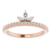 14K Rose 1/3 CTW Natural Diamond Stackable Crown Ring