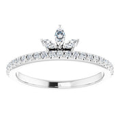Platinum 1/3 CTW Natural Diamond Stackable Crown Ring