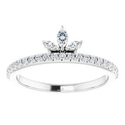 Platinum 1/3 CTW Natural Diamond Stackable Crown Ring