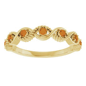 14K Yellow Natural Citrine Stackable Ring