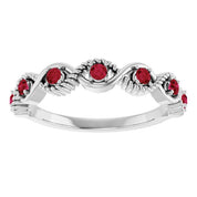 Sterling Silver Natural Ruby Stackable Ring