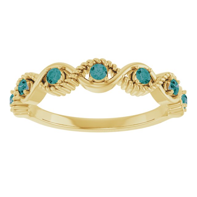 14K Yellow Lab-Grown Alexandrite Stackable Ring