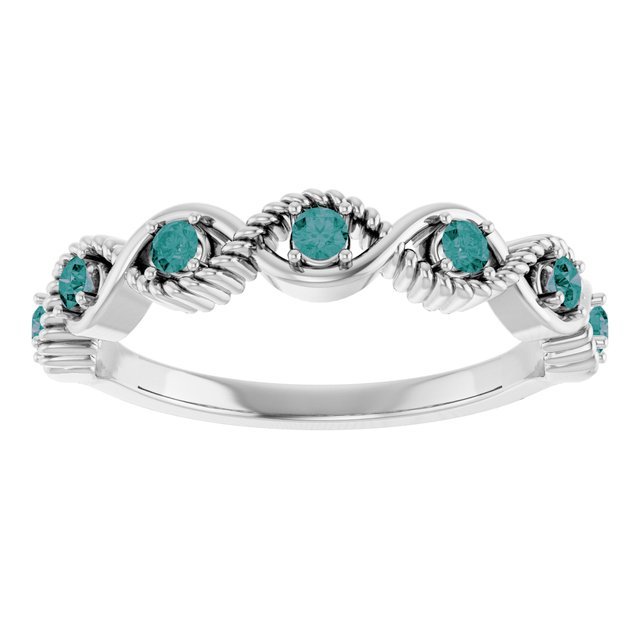 Sterling Silver Lab-Grown Alexandrite Stackable Ring