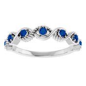 Platinum Lab-Grown Blue Sapphire Stackable Ring