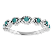 14K White Lab-Grown Alexandrite Stackable Ring