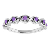 Sterling Silver Natural Amethyst Stackable Ring