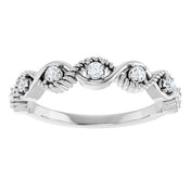 Platinum Natural White Sapphire Stackable Ring