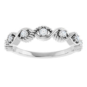 Sterling Silver Natural White Sapphire Stackable Ring